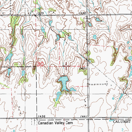 Topographic Map of Oknoname 017008 Dam, OK
