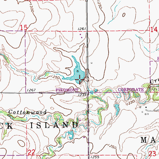 Topographic Map of Oknoname 017003 Dam, OK