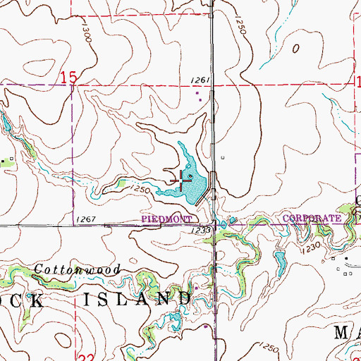 Topographic Map of Oknoname 017003 Reservoir, OK