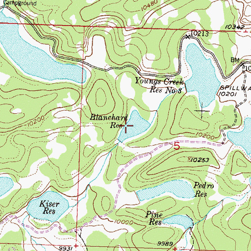 Topographic Map of Blanchard Reservoir, CO