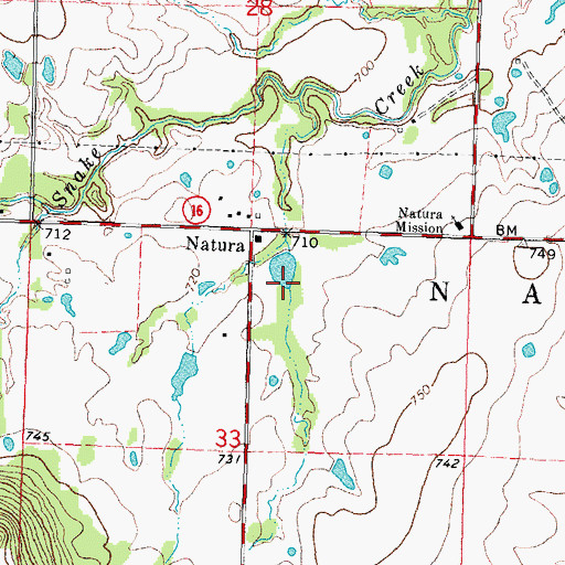 Topographic Map of Oknoname 111026 Reservoir, OK