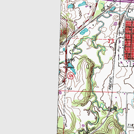 Topographic Map of Oknoname 111045 Reservoir, OK