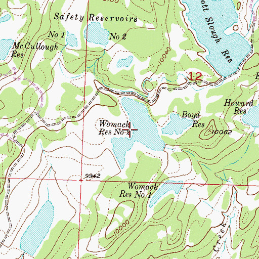 Topographic Map of Womack Reservoir Number 2, CO
