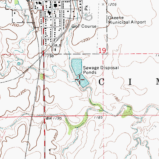 Topographic Map of Okeene Sewage Disposal Pond South, OK