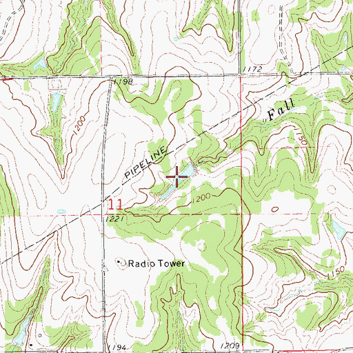 Topographic Map of Oknoname 083002 Reservoir, OK