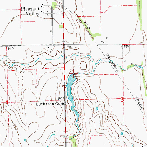 Topographic Map of Oknoname 083011 Dam, OK