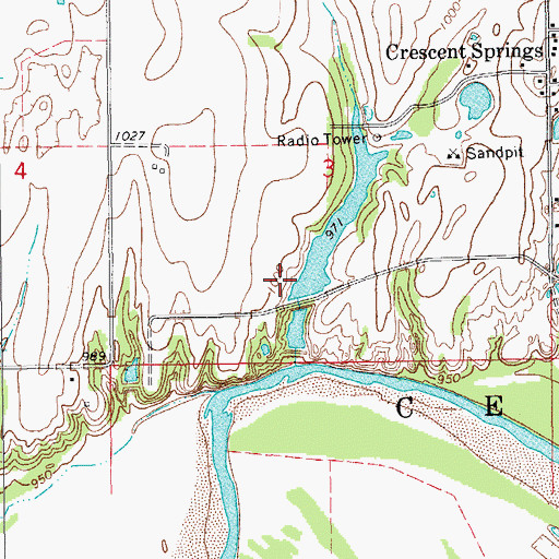 Topographic Map of Oknoname 083047 Dam, OK