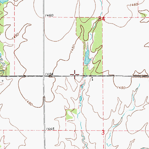 Topographic Map of Oknoname 075003 Reservoir, OK