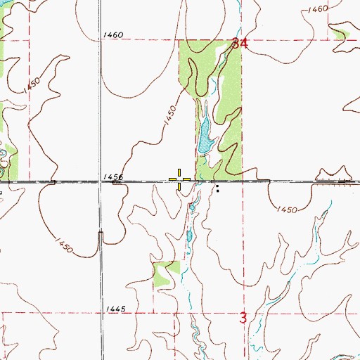 Topographic Map of Oknoname 075003 Reservoir, OK