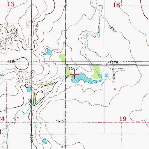 Topographic Map of Oknoname 075007 Reservoir, OK