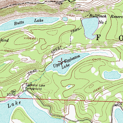 Topographic Map of Upper Eggleston Lake, CO