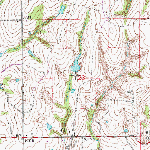 Topographic Map of Oknoname 087040 Dam, OK