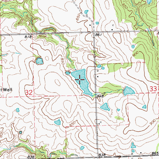 Topographic Map of Oknoname 063024 Reservoir, OK