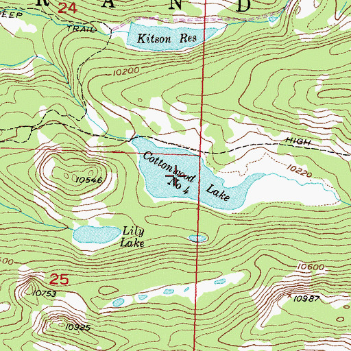 Topographic Map of Cottonwood Lake Number Four, CO