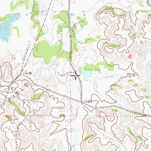 Topographic Map of Oknoname 093012 Dam, OK