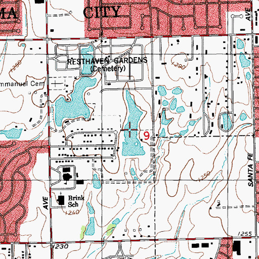 Topographic Map of Oknoname 02731 Reservoir, OK