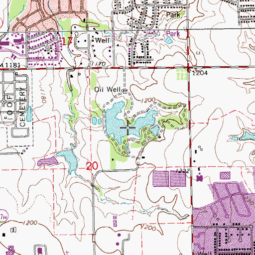 Topographic Map of Oknoname 02719 Reservoir, OK