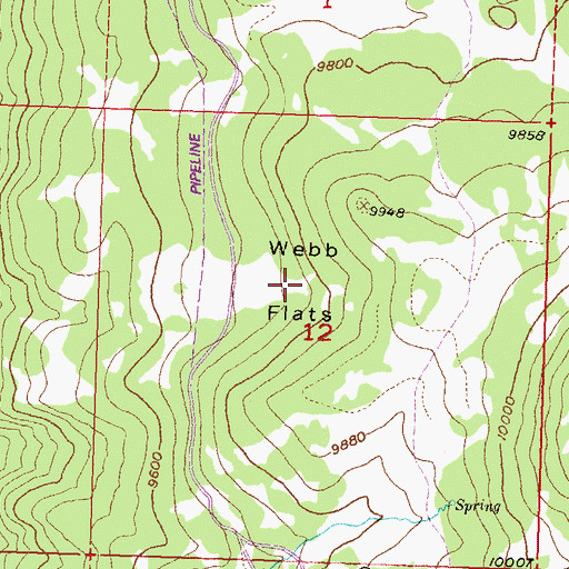 Topographic Map of Webb Flats, CO