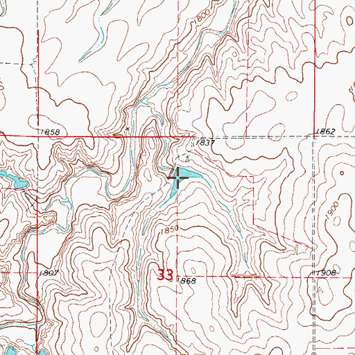 Topographic Map of Oknoname 059068 Reservoir, OK
