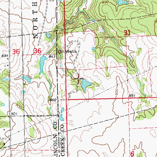 Topographic Map of Oknoname 037064 Dam, OK