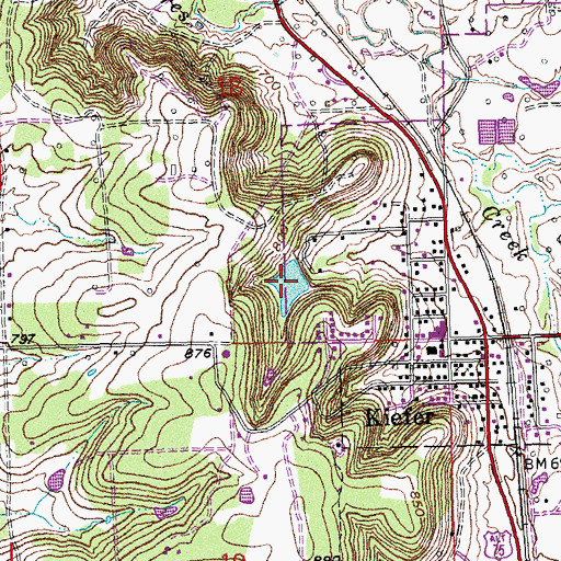 Topographic Map of Oknoname 037071 Reservoir, OK