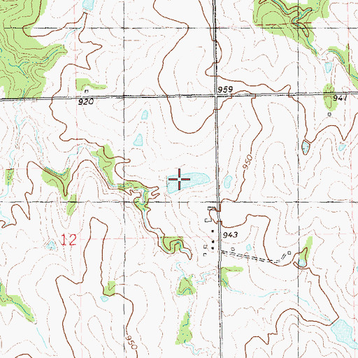 Topographic Map of Oknoname 117001 Reservoir, OK