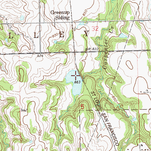 Topographic Map of Oknoname 117005 Dam, OK