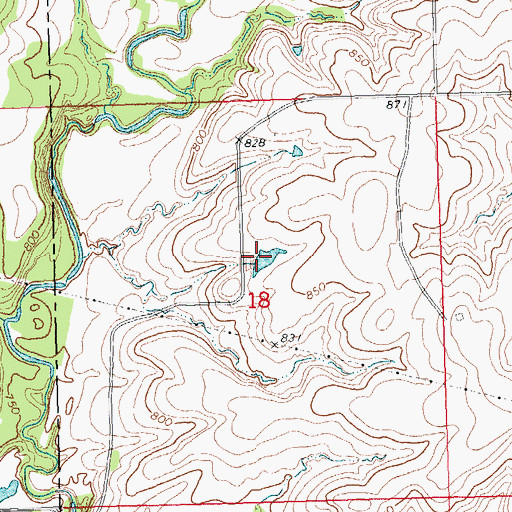 Topographic Map of Oknoname 111011 Reservoir, OK