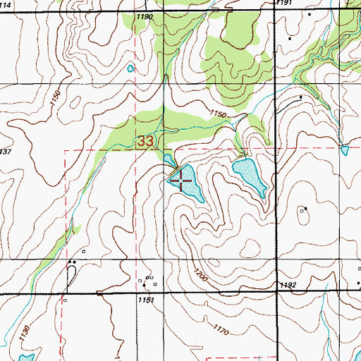 Topographic Map of Oknoname 031013 Reservoir, OK