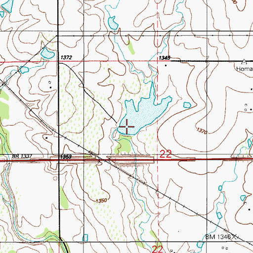 Topographic Map of Oknoname 031017 Dam, OK
