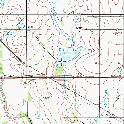 Topographic Map of Oknoname 031017 Dam, OK