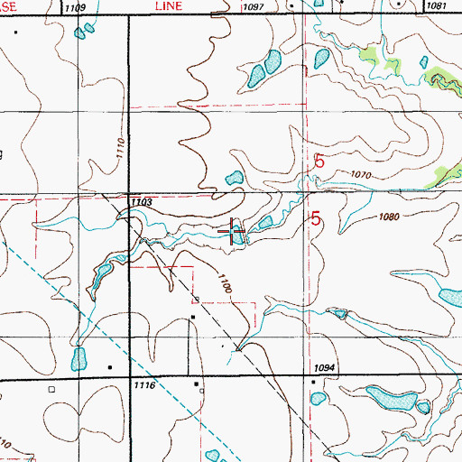 Topographic Map of Oknoname 031029 Dam, OK