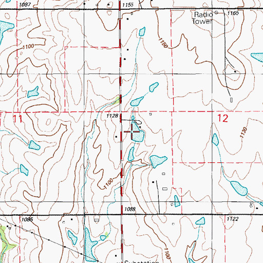 Topographic Map of Oknoname 031034 Reservoir, OK