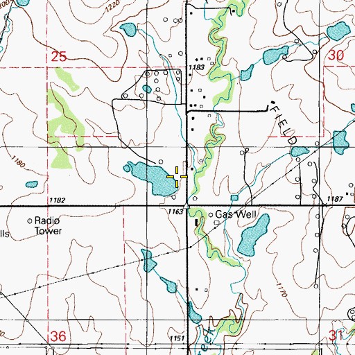 Topographic Map of Oknoname 031055 Dam, OK