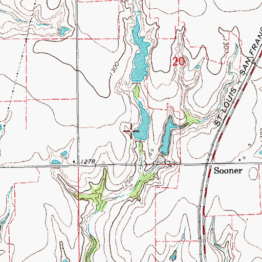 Topographic Map of Oknoname 051044 Dam, OK