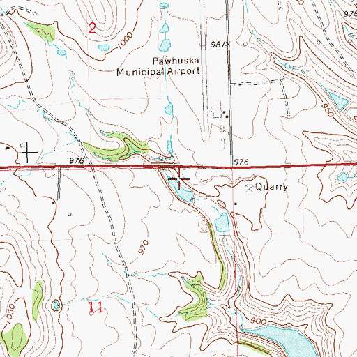 Topographic Map of Oknoname 113112 Dam, OK