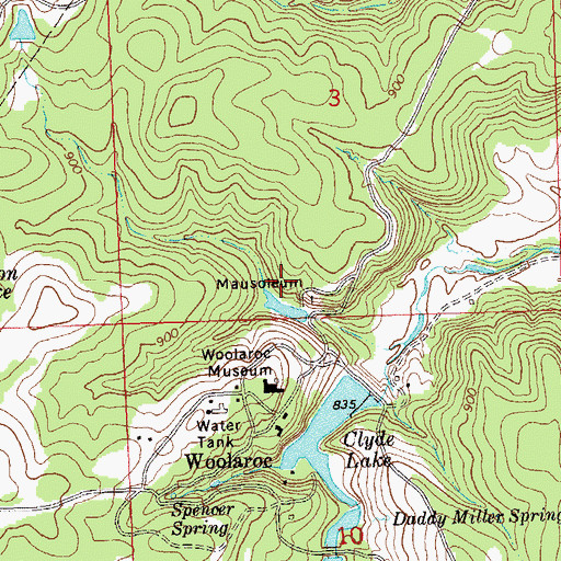 Topographic Map of Oknoname 113086 Dam, OK