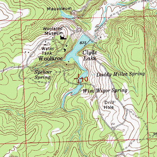 Topographic Map of Daddy Miller Spring Dam, OK