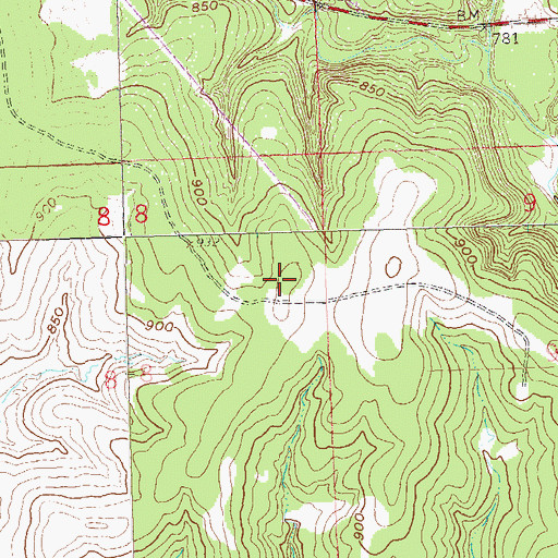 Topographic Map of Oknoname 113033 Reservoir, OK
