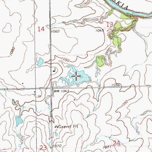 Topographic Map of Oknoname 071002 Reservoir, OK