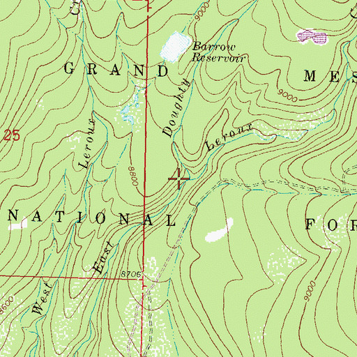 Topographic Map of Doughty Creek, CO