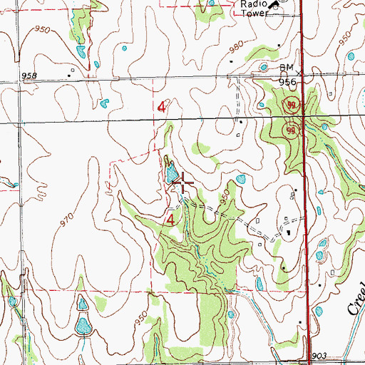 Topographic Map of C Jarvis Reservoir, OK