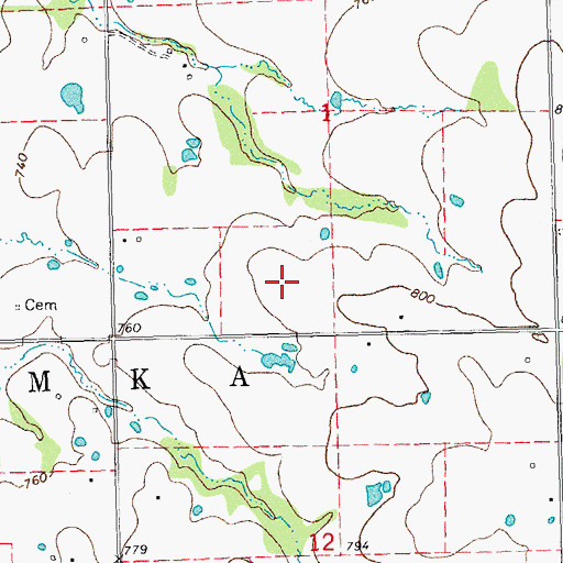 Topographic Map of George Smith Reservoir, OK