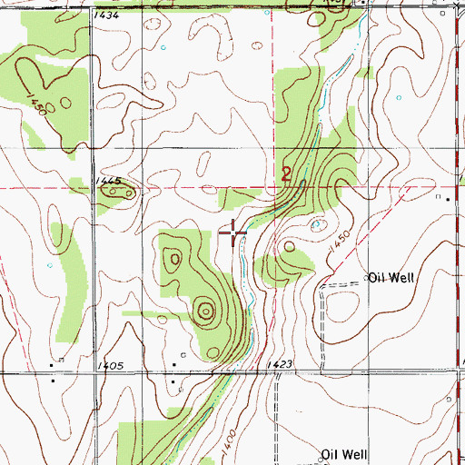 Topographic Map of Oknaname 015018 Reservoir, OK