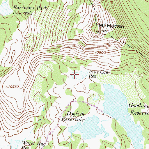 Topographic Map of Pine Cone Reservoir, CO
