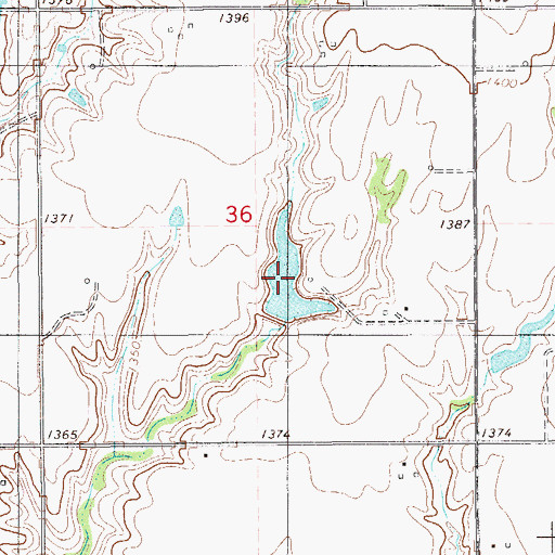 Topographic Map of Koehn Lake, OK