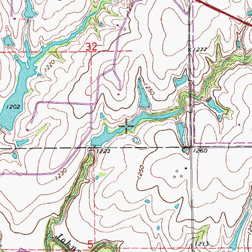 Topographic Map of M L McLain Reservoir, OK
