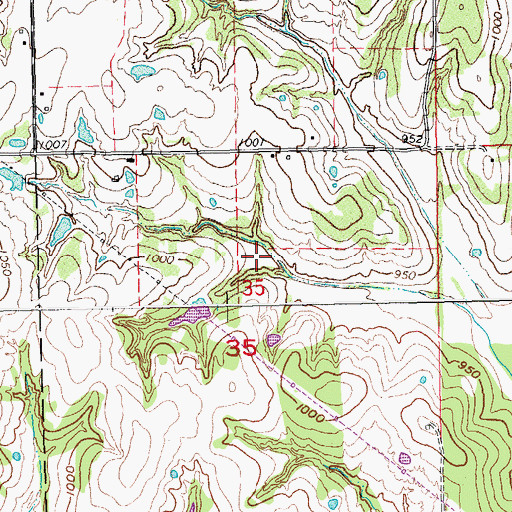 Topographic Map of Glen Nix Reservoir, OK