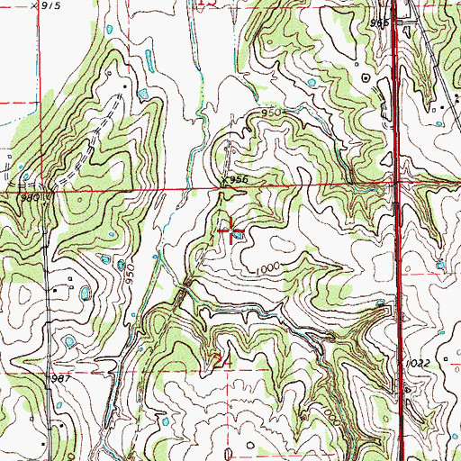 Topographic Map of E T Cope Reservoir, OK