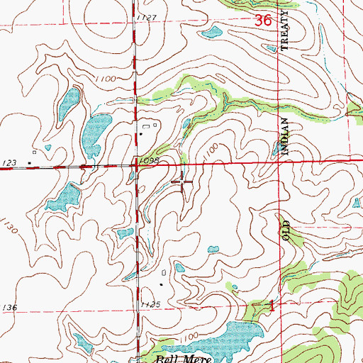 Topographic Map of Oknoname 027070 Dam, OK